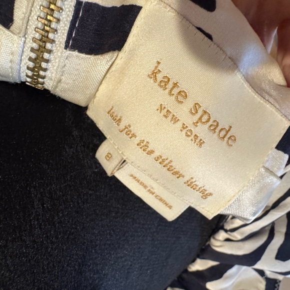 KATE SPADE Black & White Stella Dress Ruffle Collar Size 8 NWT (FLAWED) - Picture 7 of 9